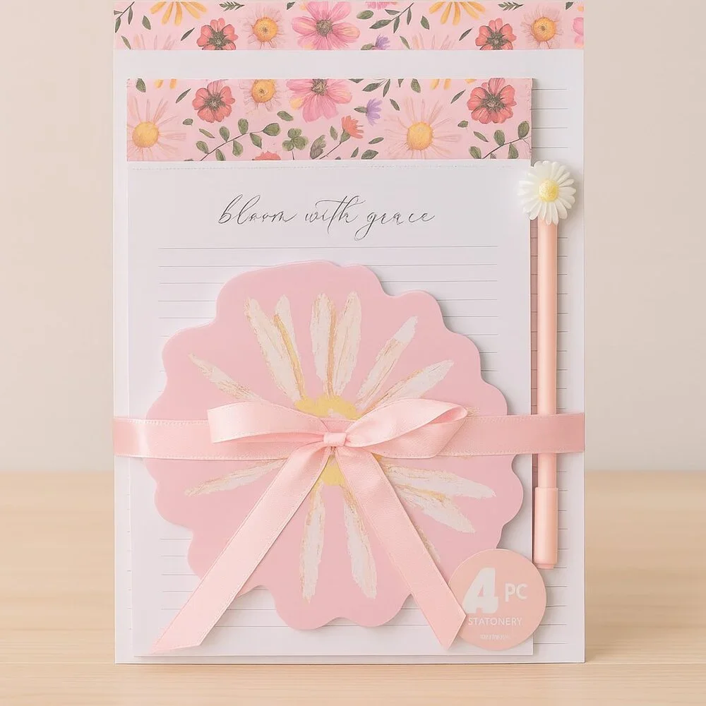 Stationery Gift Set – 2 pads, pen and floral sticky notes - New in Packaging!